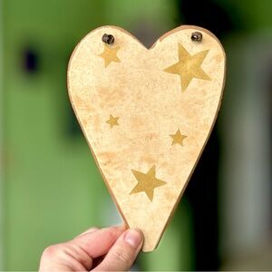 VTG Rustic Heart Stars Farmhouse Cottagecore Wooden Wall Decor Art